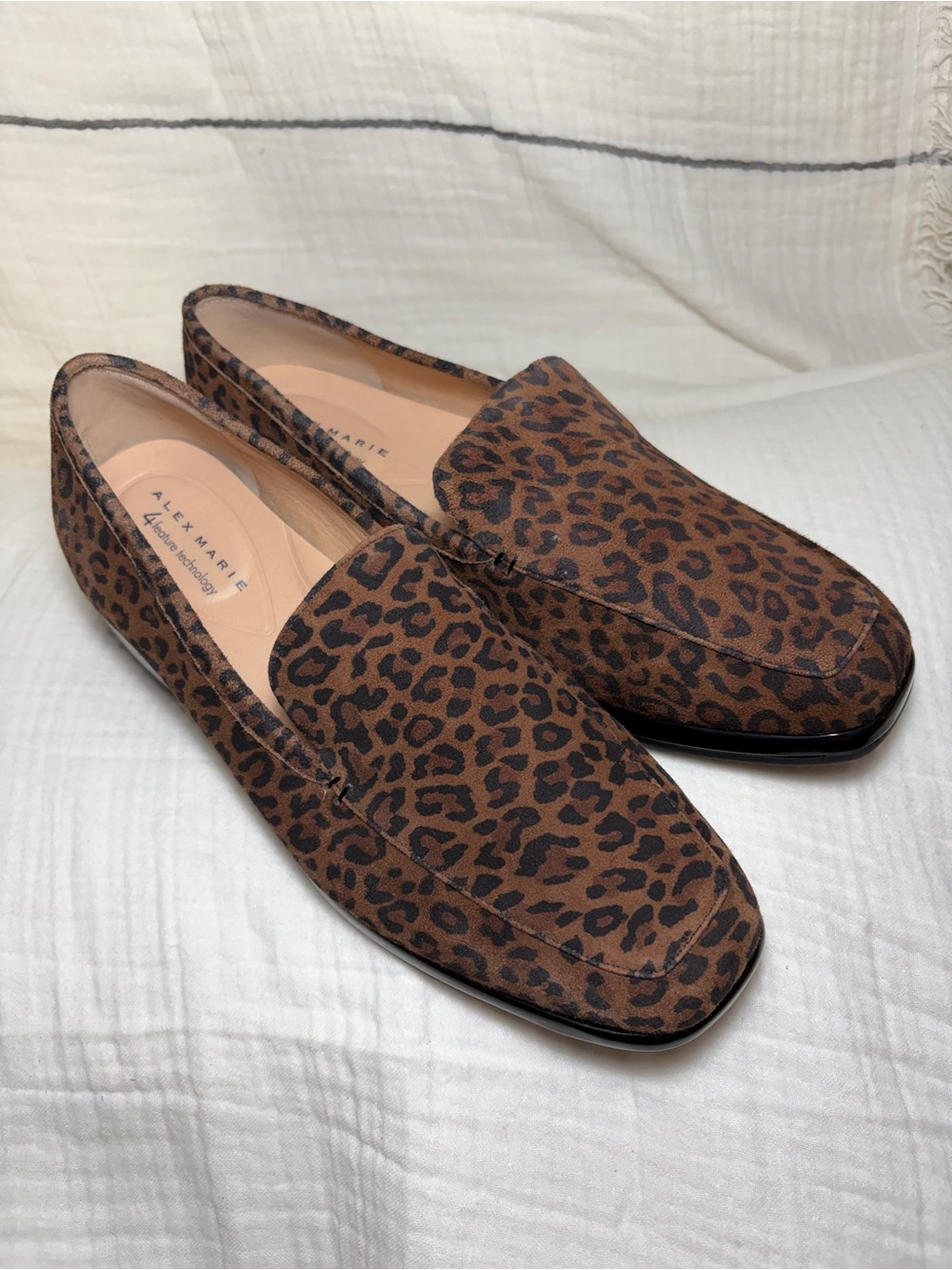 Alex Marie Leopard Print Slip-On Leather Loafers Size 10